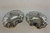 Pair of shell shaped silver plate Sweet dishes on ball feet