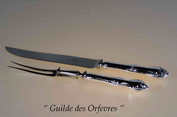 The Finest, Silver Pair Carving Set, Carving Fork & Carving Knife, Chesterfield.