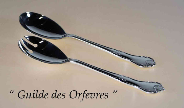 The Finest, Silver Pair Salad Servers, Chesterfield.