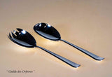 The Finest, Silver Plated Pair Salad Servers, Salad Spoon & Salad Fork, Leighton.