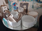 A Set of 22 Pieces Exquisite Porcelain White, Called  White Gold.