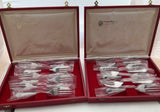 Silver Set of 12 Pastry Forks, Du Barry