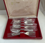 Silver Set of 12 Pastry Forks, Du Barry