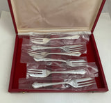 Silver Set of 12 Pastry Forks, Du Barry