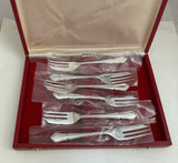 Silver Set of 12 Pastry Forks, Du Barry
