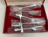 Silver Set of 12 Pastry Forks, Du Barry