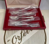 Silver Set of 12 Pastry Forks, Du Barry