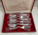 Silver Set of 12 Pastry Forks, Du Barry