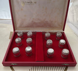 Set of 12 Individual Salt Shakers, Barrel Shape.