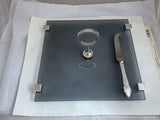 Square Cheese Tray/Board - Plateau à Fromage  with Silver Cheese Knife Set.