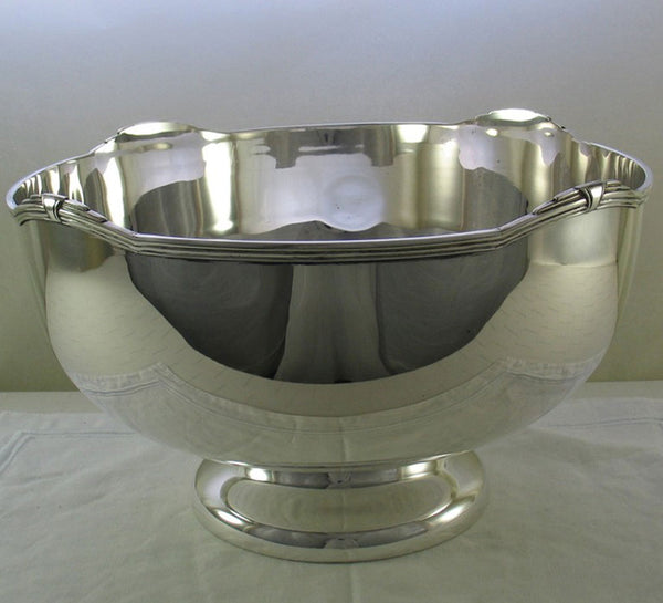 Silver Punch Bowl with Jubilee, a Patented Applied Border