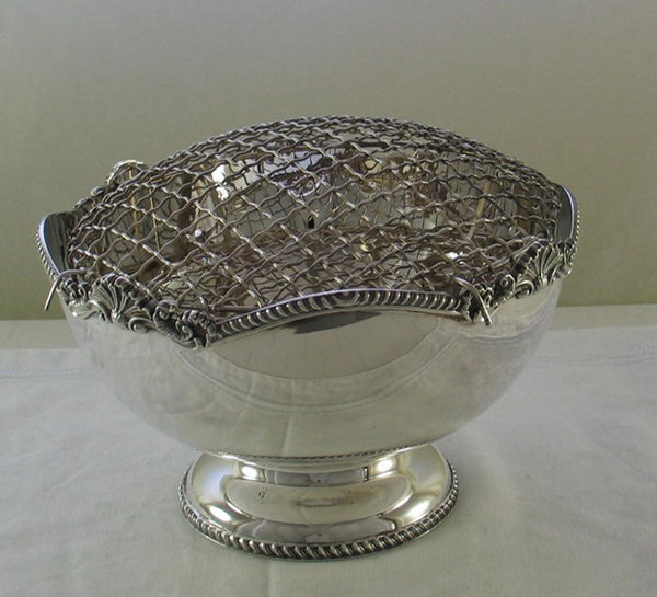 Silver Rose Bowl with Net, Gadroon & Shell