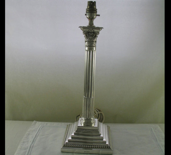 Silver Table Lamp Corinthian