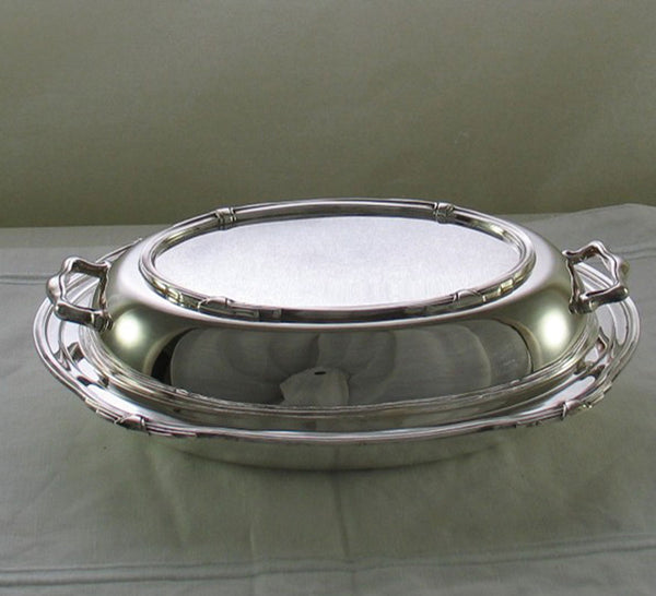 Silver Entree Dish & Cover with Jubilee, Patented Applied Border