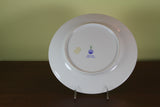 Hand-Painted European Dinner Plate, Reeds on Yellow Fond with Lappis Lazuly