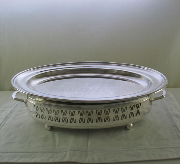 Silver Dish Warmer & Oval Platter