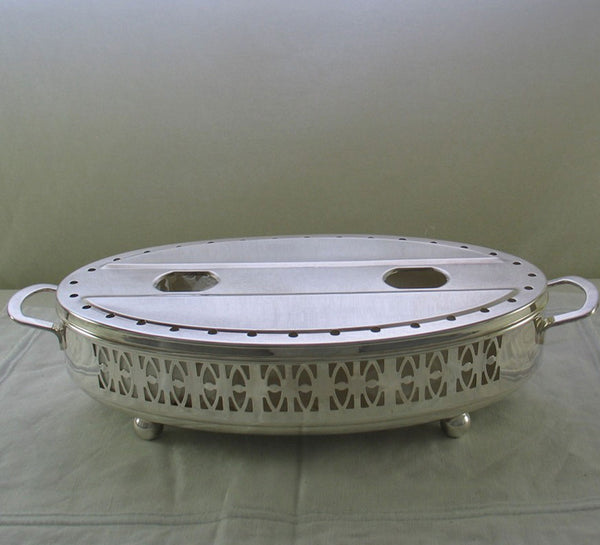 Silver Dish Warmer, Oval Pierced