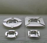 Set of 4 Different Silver Ash Trays