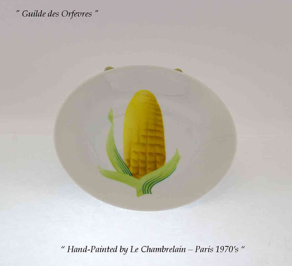 Hand-Painted Dessert Plate, Ear of Corn