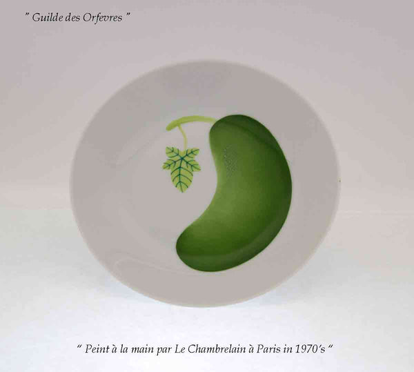 Hand-Painted Dessert Plate, Cucumber
