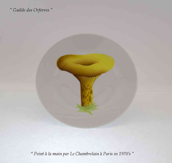 Hand-Painted Dessert Plate, Mushroom