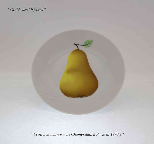 Hand-Painted Dessert Plate, Pear