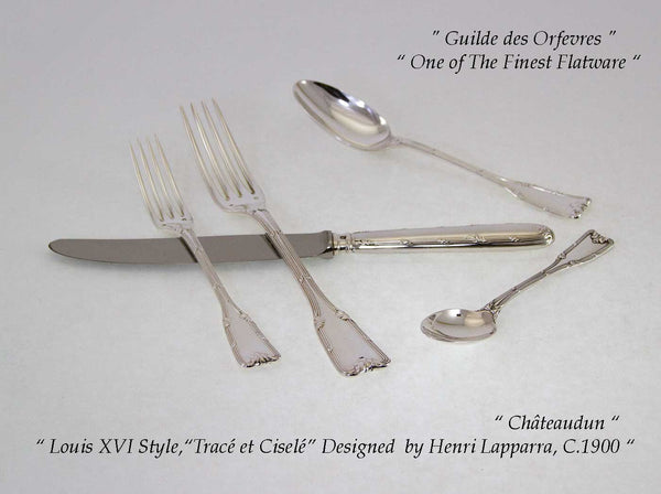 Sterling Silver 5-pc Place-Setting, Châteaudun