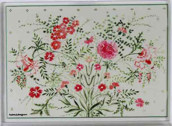 Collectors Porcelain Post Card Carnation, Designed by Béchelle