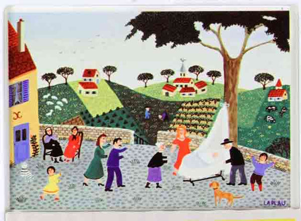 Collectors Porcelain Post Card Christening Celebration