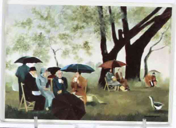 Collectors Porcelain Post Card, Picknic