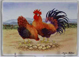 Collectors Porcelain Post Card, Cock-a-Doodle-doo