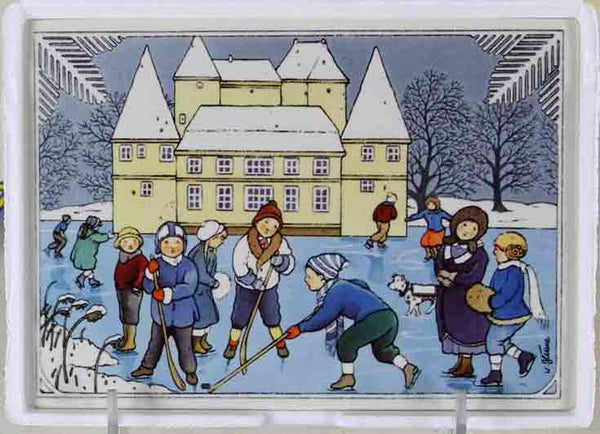Collectors Porcelain Post Card Winter Scene, Designed by Margret Rettich