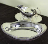 Silver Bread Boat with Acanthus Leaves Applied Border
