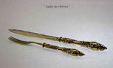 Wonderful Antiques Sterling Gilt Carving Set