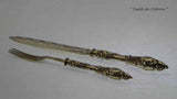 Wonderful Antiques Sterling Gilt Carving Set