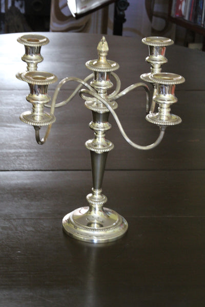 Silver Candelabra 5 Light Gadroon