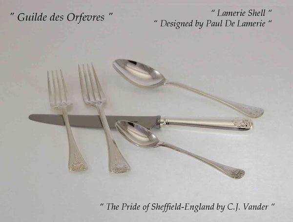 Silver 5 Pc Place-Setting, Lamerie Shell