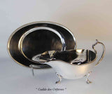 Set of 3 Silver Oval Platter, Entree Dish & Cover, and Gravy Boat