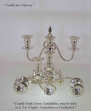 Pair Silver Candelabra, Plain 3 Light 8 in.