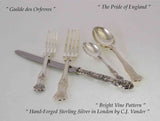 Hand-Forged Sterling Silver 5-pc Place-Setting, Bright Vine