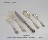 Hand-Forged Sterling Silver 5-pc Place-Setting, Bright Vine