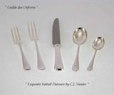 Hand-Forged Sterling Silver 5-pc Place-Setting, Rattail.