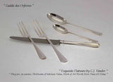 Hand-Forged Sterling Silver 5-pc Place-Setting, Rattail.