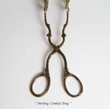 Sterling Silver Cookie Tongs, Chased