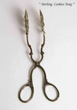 Sterling Silver Cookie Tongs, Chased