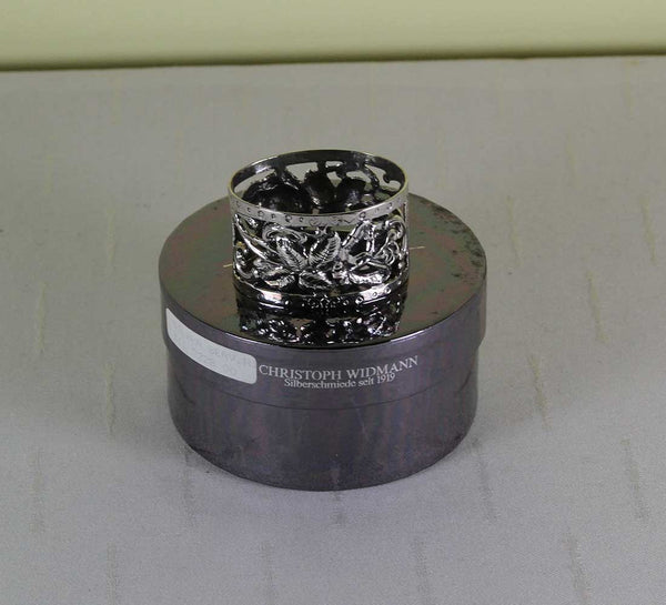 Sterling Silver Oval Chased & Pierced Napkin Ring