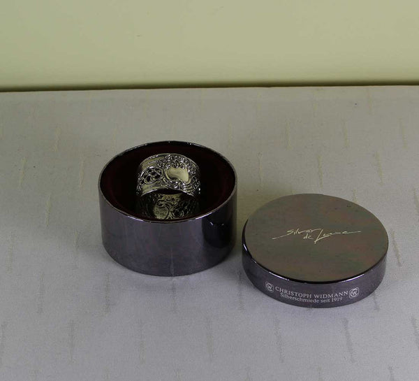 Sterling Silver Round Chased & Pierced Napkin Ring