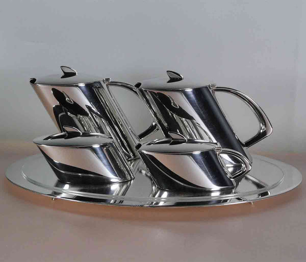 Silver Tea & Coffee Set with Tray, Quintessence