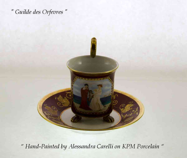 Collectors Coffee Cup & Saucer Dark Roman Red