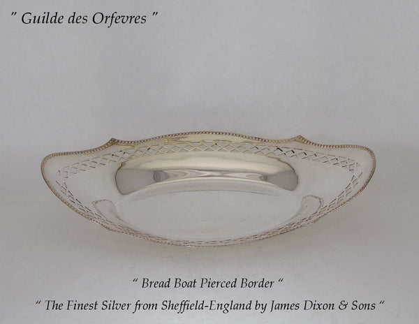 Silver Bread Boat Pierced Border